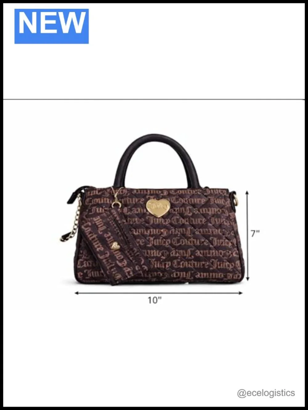 Quilted Faux Leather Satchel with Top Handles & Crossbody Strap